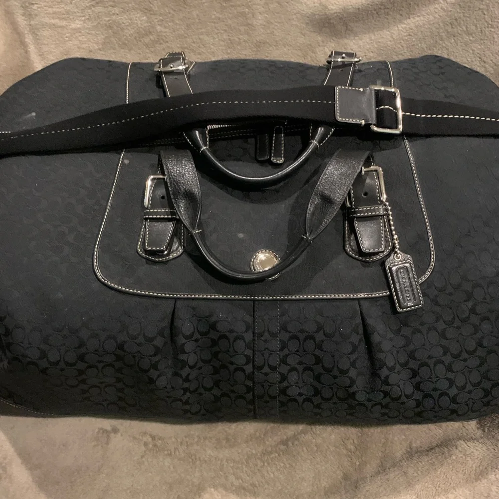 Coach Voyage Signature Cabin Duffle Bag Luggage Suitcase Travel Tote - Picture 4 of 4